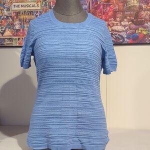 Lane Bryant Sky Blue Short Sleeve Knit Top